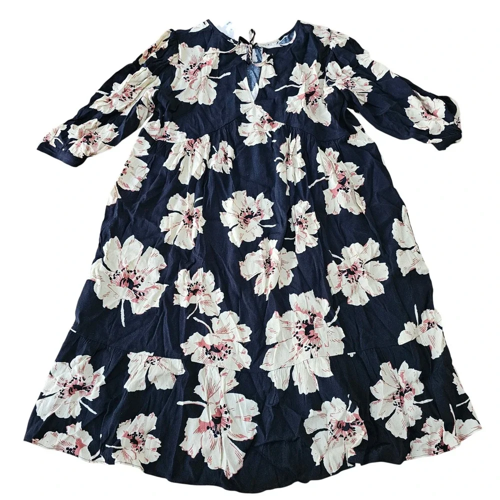 Ba&sh Lady Dress Women XS Black Floral Tiered Boho Mini‎